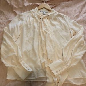 Forever 21 White bow tie blouse